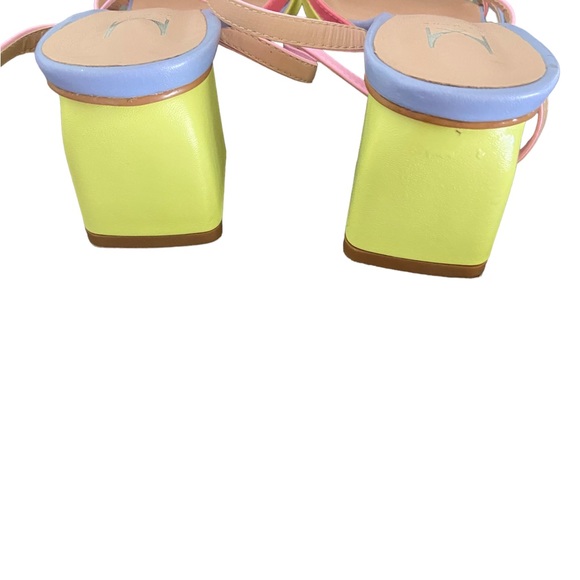 Pastel Rainbow criss cross leather Sandals. Moda in Pelle from England. - Picture 14 of 14